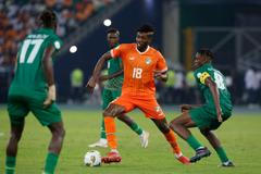 Ibrahim Sangaré v zápase Pobřeží slonoviny na Africkém poháru