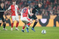 fotbal, Fortuna:Liga 2022/2023, Slavia - Plzeň, Christos Zafeiris, Pavel Šulc