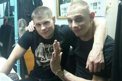 A fighter from Putin's war, Igor Sofonov, 38, (R) goes on the rampage with an accomplice Maxim Bochkarev, 37, (L)