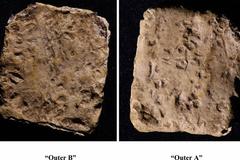 Struktura olověné tabulky, ze které vědci rozluštili text