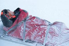 Zraněnou Petru Vlhovou odvážejí ze sjezdovky v Jasné záchranářské saně