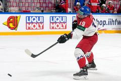 Jakub Flek v zápase Česko - Norsko na MS 2023