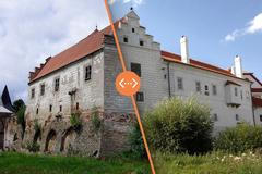 srovnávací snímky - zámek v Červené Řečici