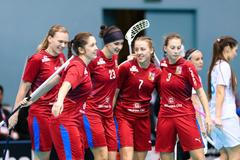Radost českých fotbalistek při utkání MS proti Slovensku