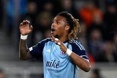 Gerson Rodrigues ze Slovanu Bratislava v zápase Konferenční ligy