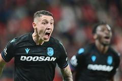 Erik Jirka po gólu do sítě Slavie