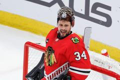 NHL: Seattle Kraken at Chicago Blackhawks hokej Petr Mrázek