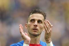 Peter Pekarík v zápase Eura 2024 Slovensko - Ukrajina