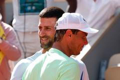 Novak Djokovič, Rafael Nadal, trénink French Open 2024