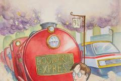 Originál ilustrace z obálky prvního vydání knihy Harry Potter a kámen mudrců