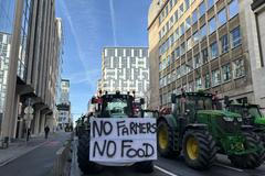 Brusel, protesty, farmáři