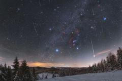 Maximum meteorického roje Kvadrantidy v lednu roku 2020