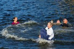 Skok Nelly Kordové do jezírka poté, co vyhrála Chevron Championship