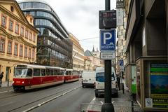 Digitální parkovací cedule v Praze, Národní třída, Spálená ulice