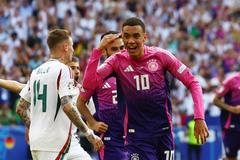 Jamal Musiala slaví gól v zápase Eura 2024 Německo - Maďarsko