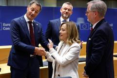 Giorgia Meloniová, Alexander De Croo, Petr Fiala, Peter Pellegrini, summit, Brusel