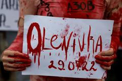 Olenivka protest Ukrajinci