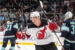 NHL: New Jersey Devils at Seattle Kraken Ondřej Palát hokej