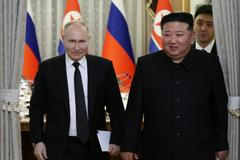 Ruský prezident Vladimir Putin, vůdce KLDR Kim Čong-un