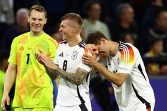 Manuel Neuer, Toni Kroos, Thomas Müller (Německo - Skotsko, Euro 2024)