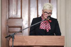 Hana Moučková, starostka sokola - Památný den sokolstva, poprvé jako významný den - nástup Hradní stráže, pietní akt, pouštění světel