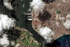 Kuba, Havana, loď, satelitní snímky