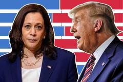 grafika - Harris vs. Trump