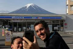 hora Fudži Japonsko turisté