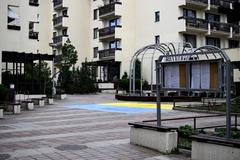 Ukrajinská vlajka, Kaputin, malba, ruské nemovitosti