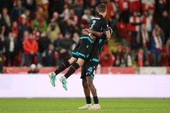 fotbal, Fortuna:Liga 2022/2023, Slavia - Plzeň, radost Plzně