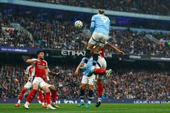 Erling Haaland v zápase Manchesteru City proti Arsenalu