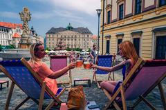 Gastro zahradka na brněnském Zelném trhu