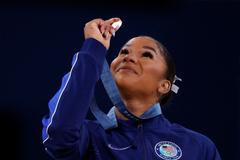 FILE PHOTO: Artistic Gymnastics - Women's Floor Exercise Victory Ceremony