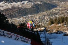 Cyprien Sarrazin při tréninku sjezdu v Bormiu