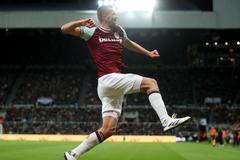 fotbal Premier League - Newcastle United v West Ham United Tomáš Souček, gól radost