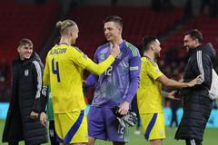 Ukrajinci slaví vítězství nad Albánií v zápase Ligy národů