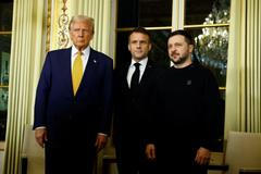 Donald Trump, Emmanuel Macron, Volodymyr Zelenskyj