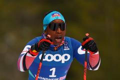 Céline Martiová z Haiti na MS v klasickém lyžování v Trondheimu