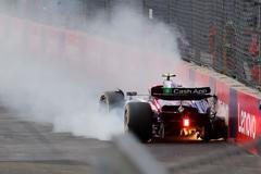 Havárie Jukiho Cunody (RB) ve VC Mexika F1 2024