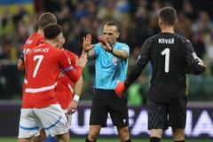 fotbal, Liga národů 2024, Ukrajina - Česko, Ladislav Krejčí, protesty proti penaltě
