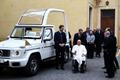 Pope Francis receives a new open popemobile at the Vatican