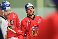 Marek Kalus na tréninku české hokejové reprezentace