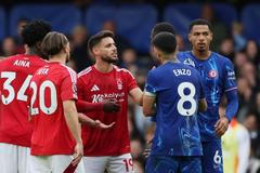 Potyčka v zápase Chelsea - Nottingham Forest