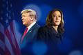 Donald Trump, Kamala Harris - volby ikona, poutak
