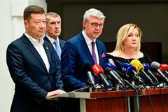 Tisková konference ANO a SPD.