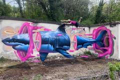 iluze, graffiti, foto