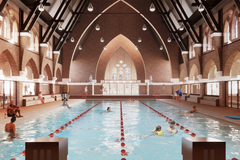 bazén, kostel, Nizozemsko, architektura