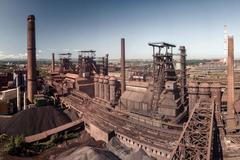 Letecký pohled na vysoké pece v areálu Liberty Ostrava.