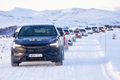 Elektromobil v zimě test dojezdu Norsko