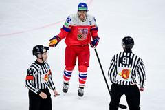 David Pastrňák ve čtvrtfinále MS 2025 proti Švédsku